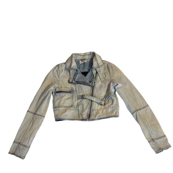 One Teaspoon Cropped Jean Jacket - Picture 1 of 10